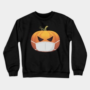 Orange halloween pumpkin in a mask Crewneck Sweatshirt